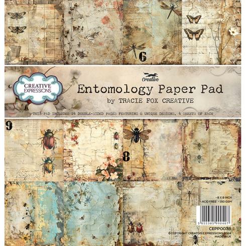 Creative Expressions - Designpapier "Entomology" Paper Pack 8x8 Inch - 24 Bogen  