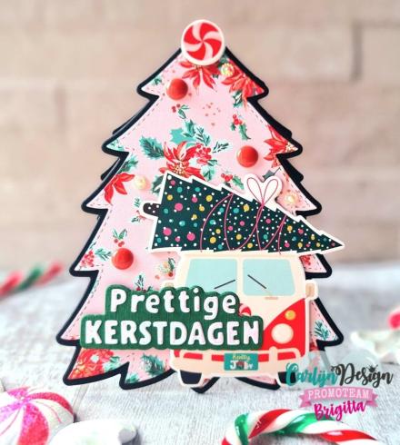 Carlijn Design - Stanzschablone "Kerstboom + kerstwens" Dies 