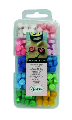 Aladine - Siegel Wachs "Flowers Shiny Colors" Wax Beads Box 