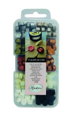 Aladine - Siegel Wachs "Flowers Metallic Colors" Wax Beads Box 