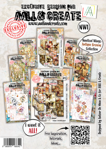 AALL and Create - Scrapbooking-Set "Antique Browns" Nautical Collection Pack