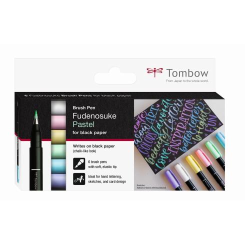 Tombow "Pastel" Brush Pen Fudenosuke Set - weiche Spitze