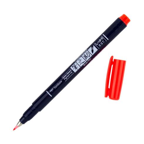 Tombow "Neon Red" Brush Pen Fudenosuke - harte Spitze