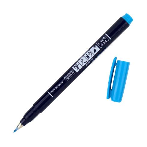 Tombow - Brush Pen Fudenosuke - harte Spitze "Neon Blue"