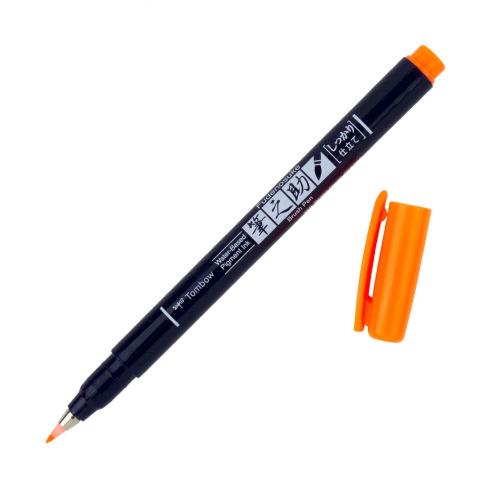 Tombow "Neon Orange" Brush Pen Fudenosuke - harte Spitze