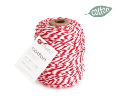 Vivant - Kordelband "Red" Cotton Twist Cord Band 2mmx50m