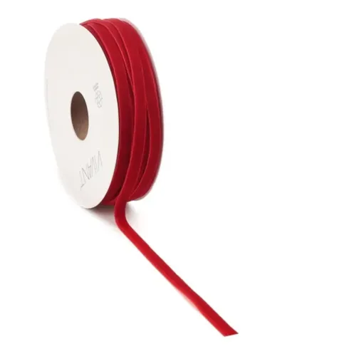 Vivant - Velvet Narrow Ribbon Band "Warm Red" 6mmx20m