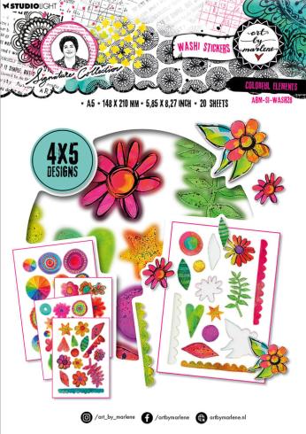 Art By Marlene - Aufkleber "Colorful Elements" Washi Sticker Sheets