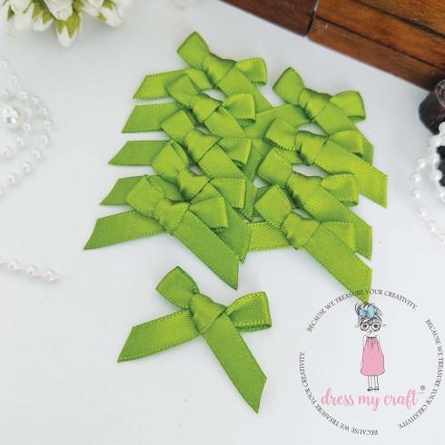 Dress My Craft - Satin Schleifen "Leaf Green" Satin Ribbon Bows