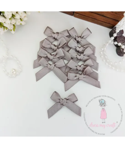 Dress My Craft - Satin Schleifen "Grey" Satin Ribbon Bows