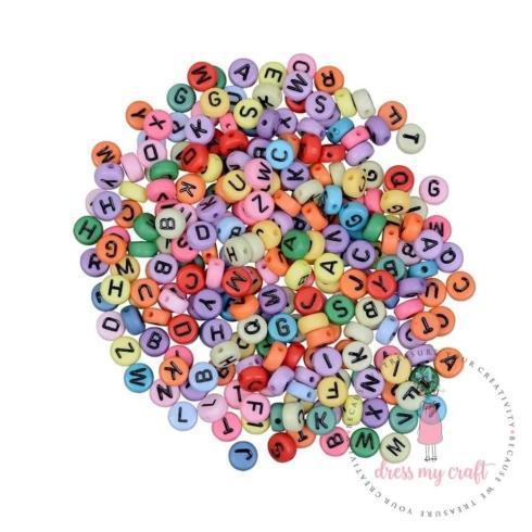 Dress My Craft - Perlen "Letter" Beads Colorful Round