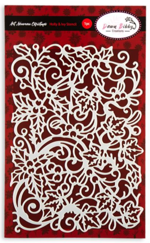 Dawn Bibby - Schablone "Art Nouveau Holly & Ivy" Stencil