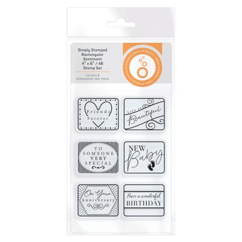 Tonic Studios - Stempelset "Rectangular sentiment" Clear Stamps