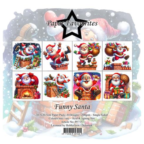 Paper Favourites - Designpapier "Funny Santa" Paper Pack 12x12 Inch 8 Bogen