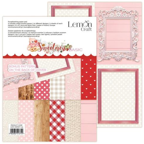 LemonCraft - Designpapier "Sweetness" Basic Paper Pad 6x8 Inch - 12 Bogen