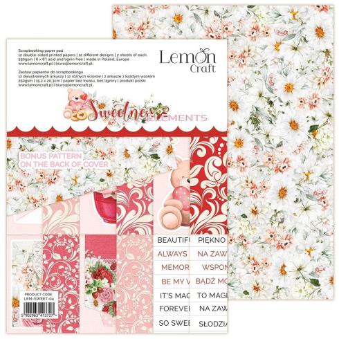 LemonCraft - Designpapier "Sweetness" Elements Paper Pad 6x8 Inch - 12 Bogen