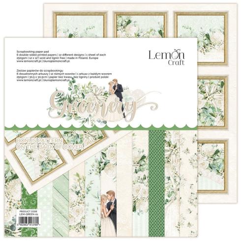 LemonCraft - Designpapier "Greenery" Paper Pad 12x12 Inch - 6 Bogen