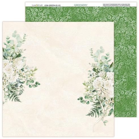 LemonCraft - Designpapier "Greenery" Paper Pad 12x12 Inch - 6 Bogen