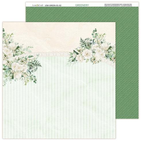 LemonCraft - Designpapier "Greenery" Paper Pad 12x12 Inch - 6 Bogen