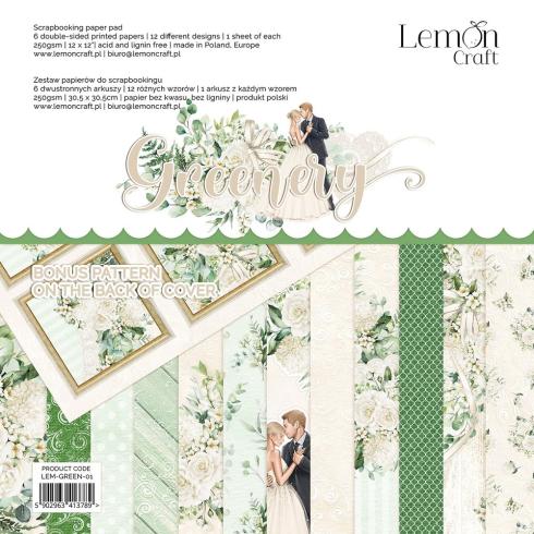 LemonCraft - Designpapier "Greenery" Paper Pad 12x12 Inch - 6 Bogen