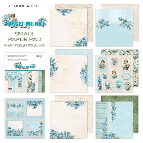 LemonCraft - Designpapier "Dear Diary Forget-Me-Not" Paper Pad 8x8 Inch - 12 Bogen