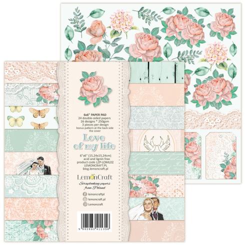 LemonCraft - Designpapier "Love Of My Life" Paper Pad 6x6 Inch - 24 Bogen