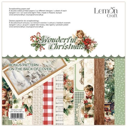 LemonCraft - Designpapier "Wonderful Christmas" Paper Pad 12x12 Inch - 6 Bogen