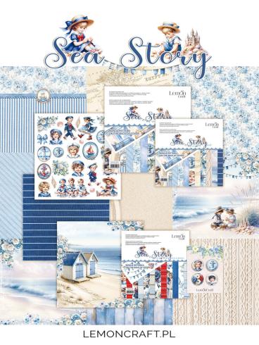 LemonCraft - Designpapier "Sea Story" Elements & Basic Paper Pad 8x8 Inch - 18 Bogen