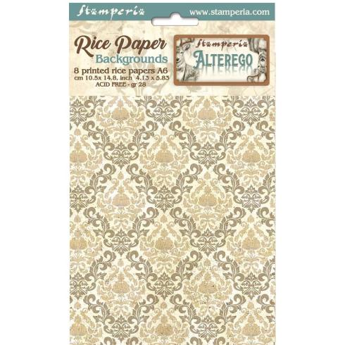 Stamperia - Decopatch Papier "Backgrounds" Decoupage A6 - 8 Bogen  