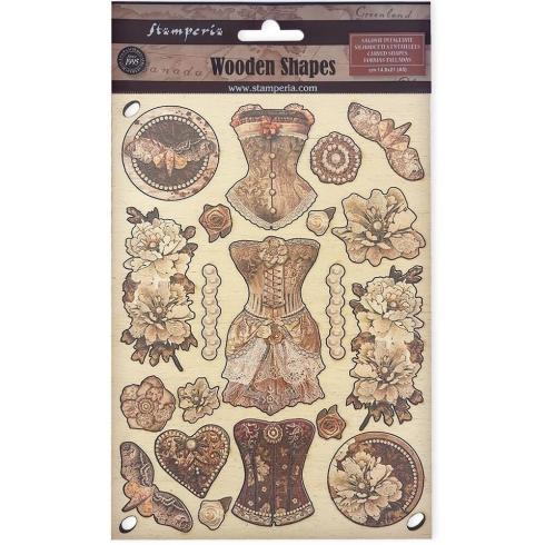 Stamperia - Holzteile A5 "Old Lace" Wooden Shapes