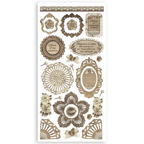 Stamperia - Stanzteile "Old Lace" Paper Cut-outs 6x12 Inch - 4 Bogen