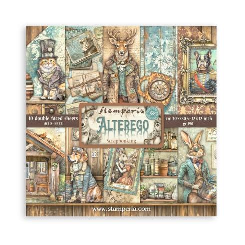 Stamperia - Designpapier "Alterego" Paper Pack 12x12 Inch - 10 Bogen