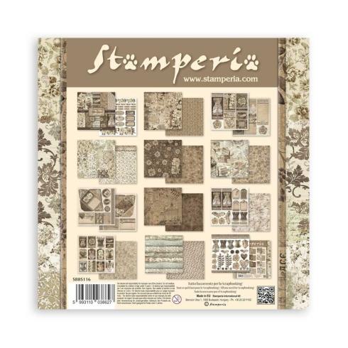 Stamperia - Designpapier "Old Lace" Paper Pack 8x8 Inch - 10 Bogen