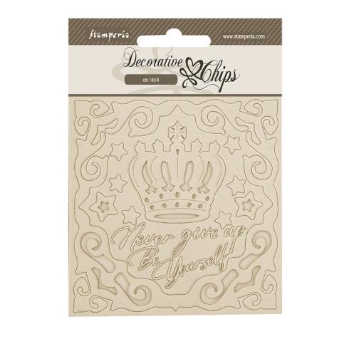 Stamperia - Holzteile 14x14 cm "Frames and Crown" Decorative Chips