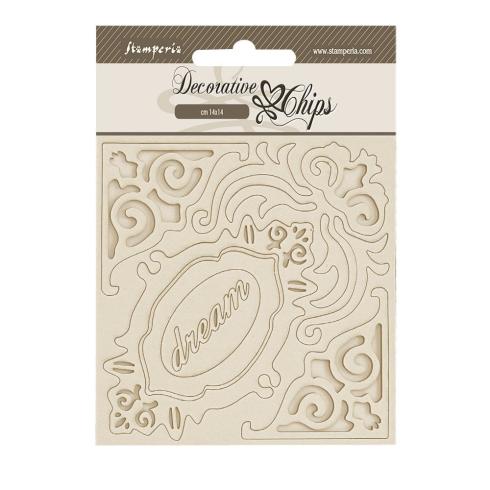 Stamperia - Holzteile 14x14 cm "Corners and Frames" Decorative Chips