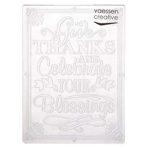 Vaessen Creative - Prägefolder "Give Thanks Celebrate" Embossingfolder