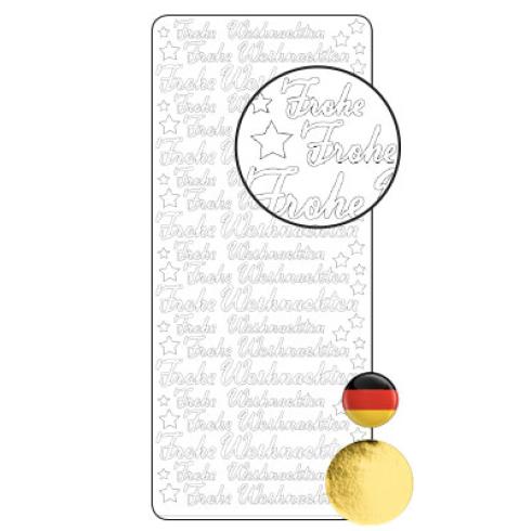 Vaessen Creative - Aufkleber "Frohe Weihnachten" Sticker 10x23cm - 10 Bogen