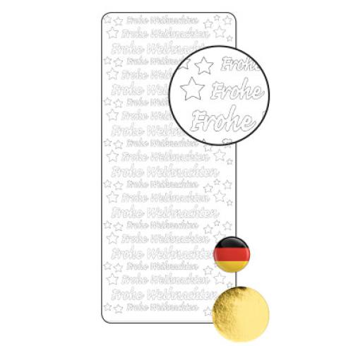 Vaessen Creative - Aufkleber "Frohe Weihnachten" Sticker 10x23cm - 10 Bogen