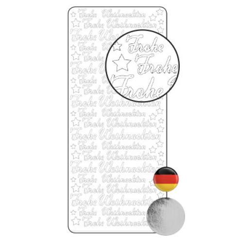 Vaessen Creative - Aufkleber "Frohe Weihnachten" Sticker 10x23cm - 10 Bogen