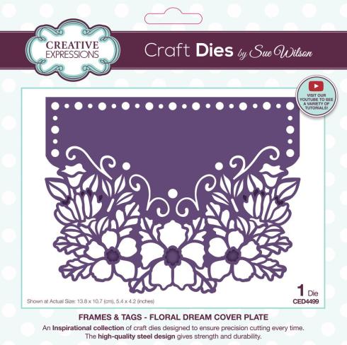 Creative Expressions - Stanzschablone "Frames & Tags Floral Dream Cover Plate" Craft Dies Design by Sue Wilson