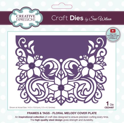 Creative Expressions - Stanzschablone "Frames & Tags Floral Melody Cover Plate" Craft Dies Design by Sue Wilson