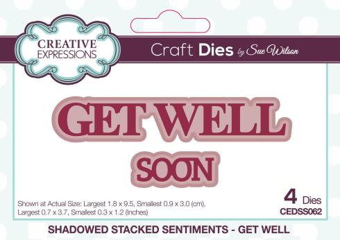 Creative Expressions - Stanzschablone "Get Well Stacked Sentiment" Craft Dies Design by Sue Wilson