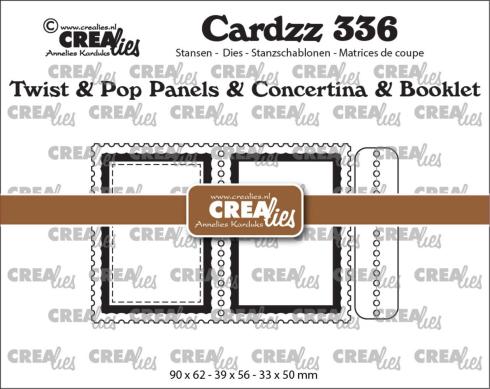 Crealies - Stanzschablone "No. 336 Twist & Pop B7 Panels & Concertina Card & Booklet Postage Stamp" Cardzz Dies