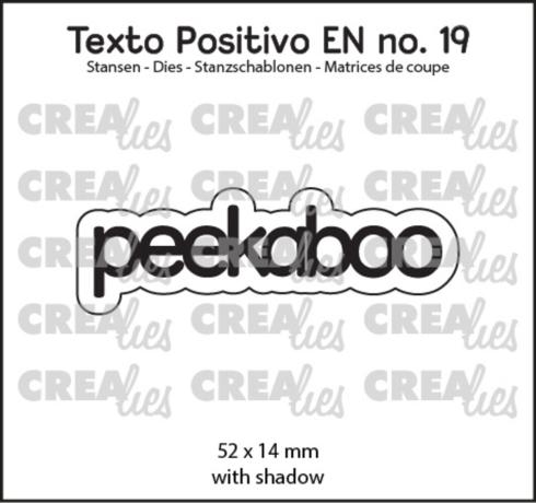 Crealies - Stanzschablone "Peekaboo" Texto Positivo Dies