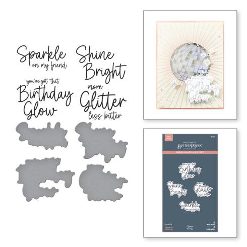 Spellbinders - Buchdrucktechnik "Sparkle On Sentiments" BetterPress Plate & Dies