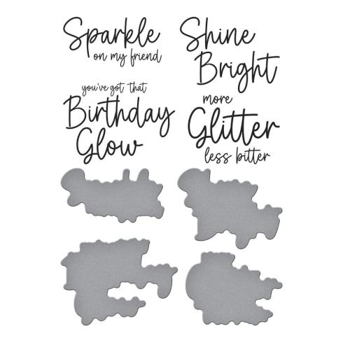 Spellbinders - Buchdrucktechnik "Sparkle On Sentiments" BetterPress Plate & Dies