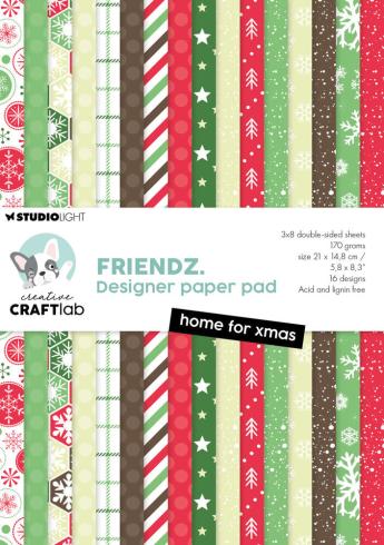 Creative Craft Lab - Studio Light - Friendz Designpapier "Home For Xmas" Paper Pack 21x14,8 cm - 24 Bogen