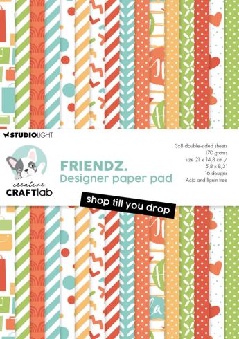 Creative Craft Lab - Studio Light - Friendz Designpapier "Shop Till You Drop " Paper Pack 21x14,8 cm - 24 Bogen