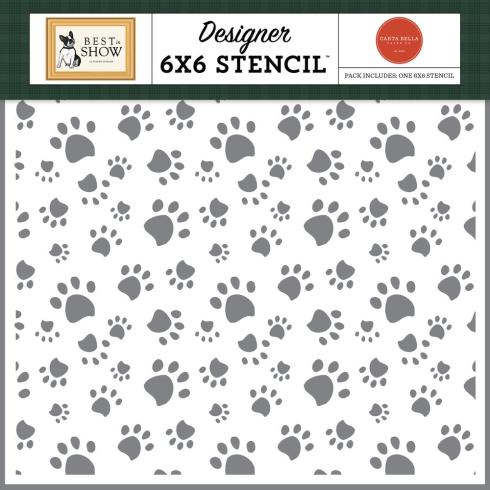 Carta Bella - Schablone 6x6 Inch "My Dog Prints" Stencil