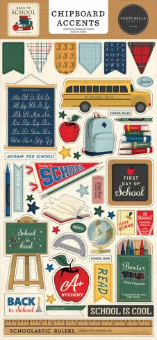 Carta Bella - Chipboard Sticker 6x13 Inch "Back To School"